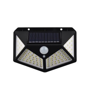 Lámpara Solar De Pared Exterior 100 Led Con Sensor Movimiento Proline Negro