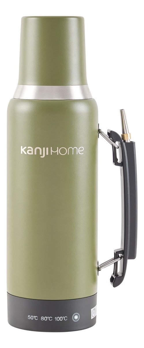 Termo Eléctrico T-mate 1 Litro Tapa Mate Y Bombilla Color Verde Kanjihome - Imagen 11