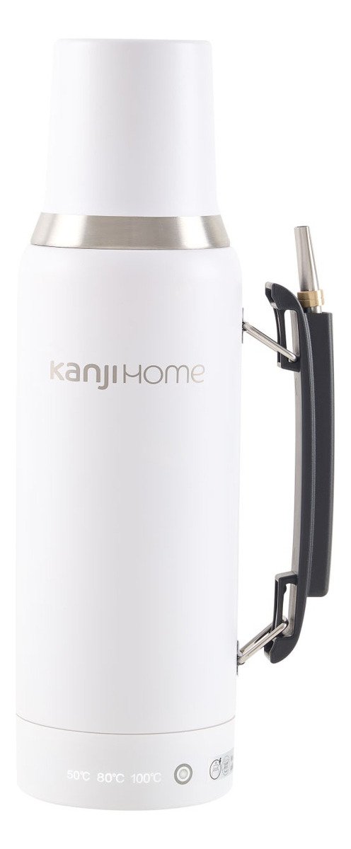 Termo Eléctrico T-mate 1 Litro Tapa Mate Y Bombilla Color Blanco Kanjihome - Imagen 10