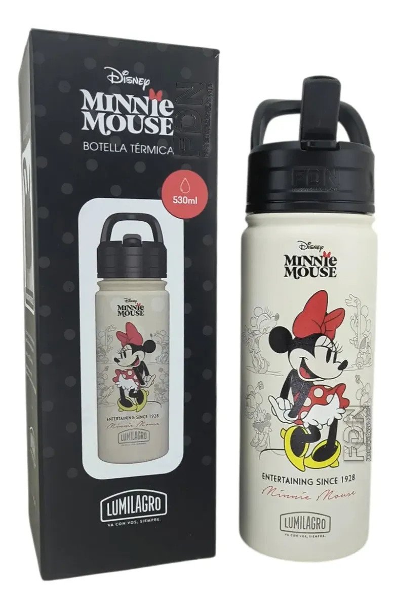 Botella Termica Acero Lumilagro Disney Minnie 530ml Blanco - Imagen 3