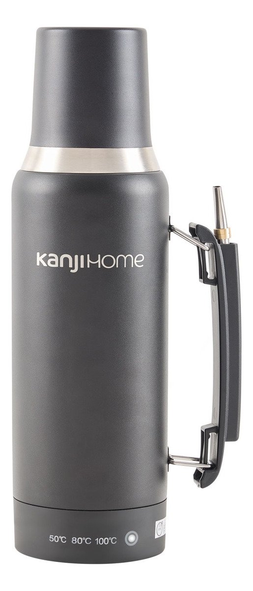 Termo Eléctrico T-mate 1 Litro Tapa Mate Y Bombilla Color Negro Kanjihome - Imagen 11