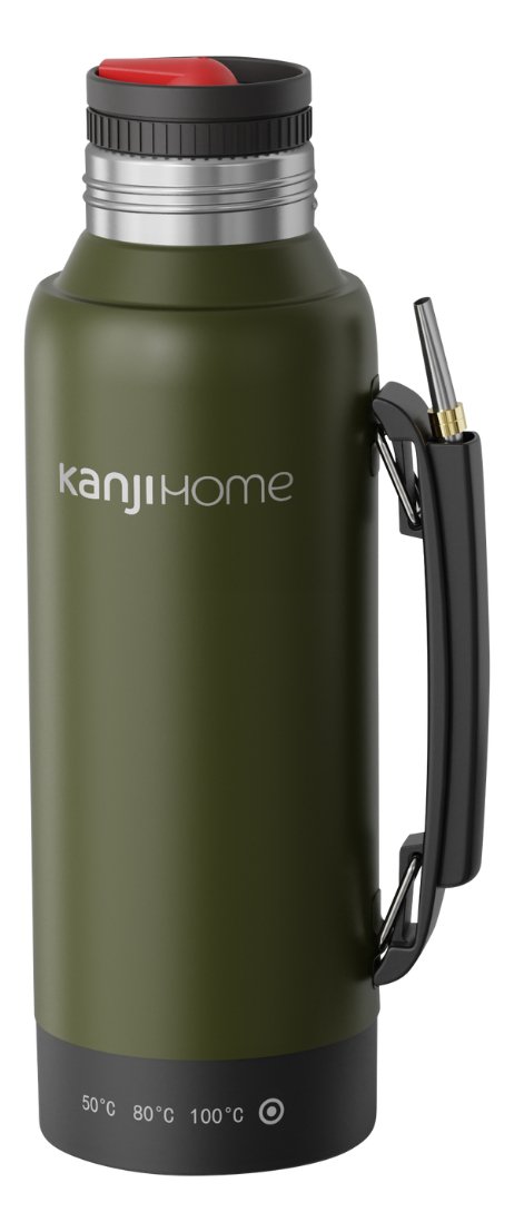 Termo Eléctrico T-mate 1 Litro Tapa Mate Y Bombilla Color Verde Kanjihome - Imagen 2