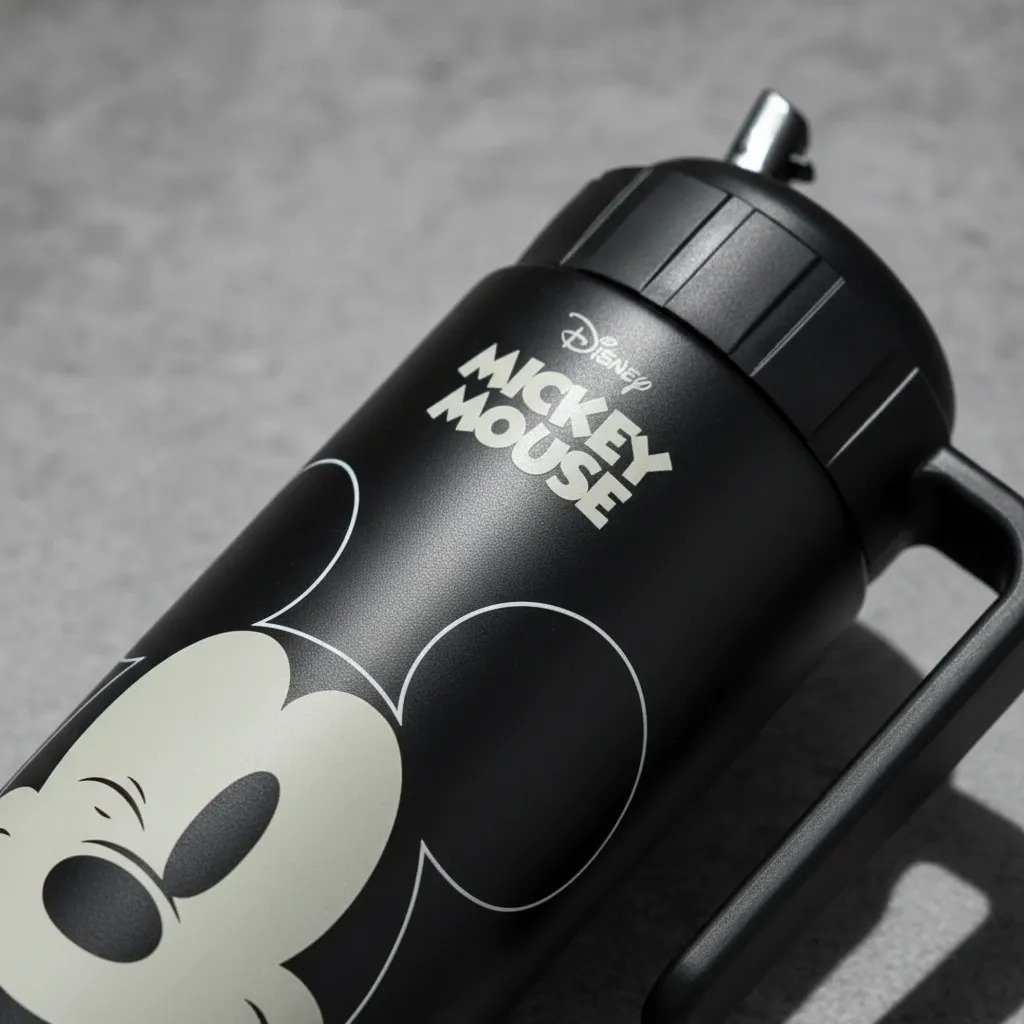 Termo Acero Inox. Lumilagro Mickey Mouse 1 Lts Ettdis378 Negro - Imagen 4