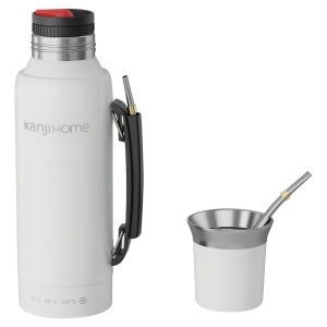 Termo Eléctrico T-mate 1 Litro Tapa Mate Y Bombilla Color Blanco Kanjihome