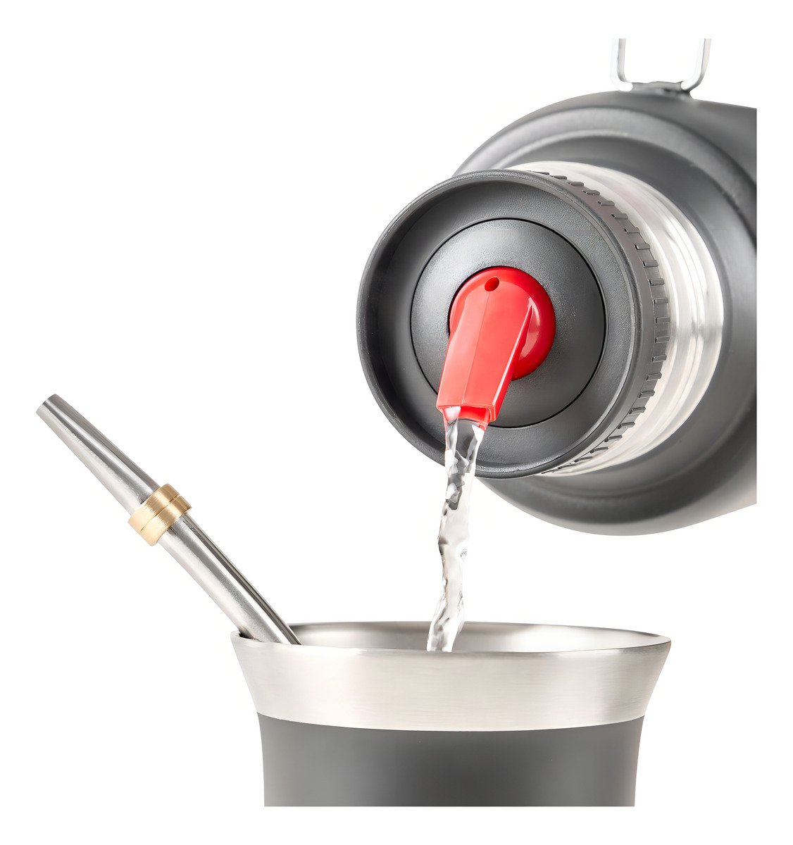 Termo Eléctrico T-mate 1 Litro Tapa Mate Y Bombilla Color Negro Kanjihome - Imagen 12