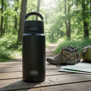 Botella Térmica Lumilagro 530ml Tapón Click Acero Inoxidable Color Negro