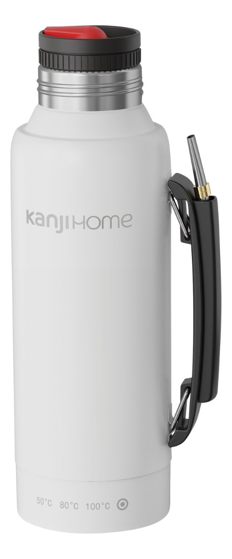 Termo Eléctrico T-mate 1 Litro Tapa Mate Y Bombilla Color Blanco Kanjihome - Imagen 2