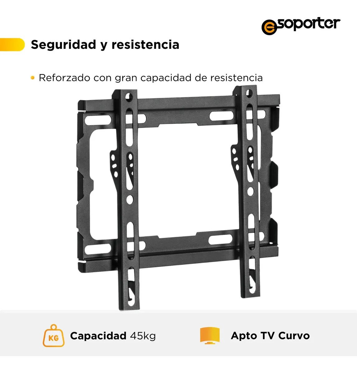 Soporte Fijo Para Tv Led Lcd E-soporter 23'' A 43'' Vesa 200x200 Negro - Imagen 2