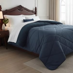 Acolchado Edredon Alcoyana Norway C/corderito 21/2 220x240cm Azul Noche Lisa