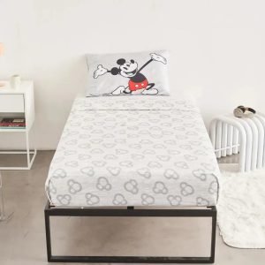 Juego De Sábanas 1 1/2 Plus Piñata Mickey Gry Gris Estampado Mickey Mouse Gray