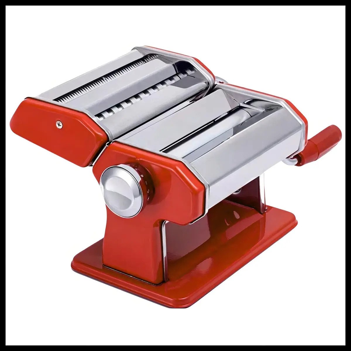 Fabrica De Pastas 2 En 1 Rodillo Ajustable Acero Inoxidable Kanji-home Color Rojo - Imagen 3