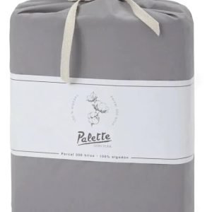 Juego De Sábanas Palette Ivory Pura Twin Size 100% Algodón Gris Oscuro Ivory Liso Gris