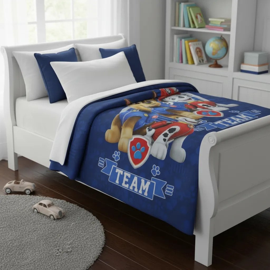 Frazada Piñata Corderito 1 1/2 Plaza 150x220cm Paw Patrol 1.5 Kg Azul Oscuro