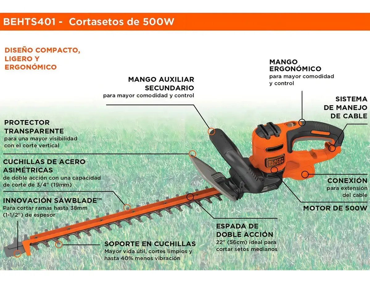 Cortacerco B&d Behts401 500w 55cm Con Hoja De Sierra - Imagen 9