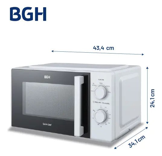 Microondas Bgh Mecánico 18l Blanco B118mb25 - Imagen 3