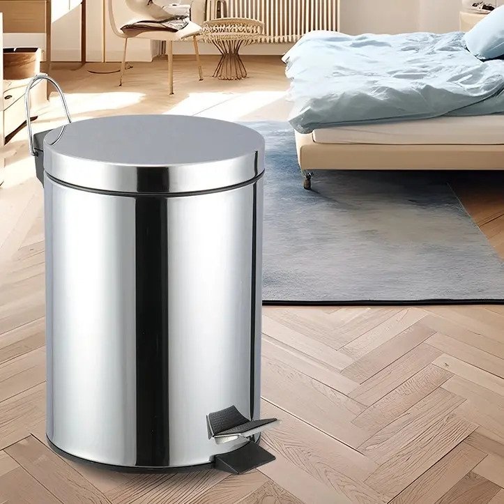 Tacho De Basura Proline 5l Con Pedal Acero Inoxidable B026922 Gris - Imagen 2