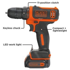 Black+decker Bdcdd12c - Taladro Inalámbrico (12 V) + Accesor Color Naranja/negro