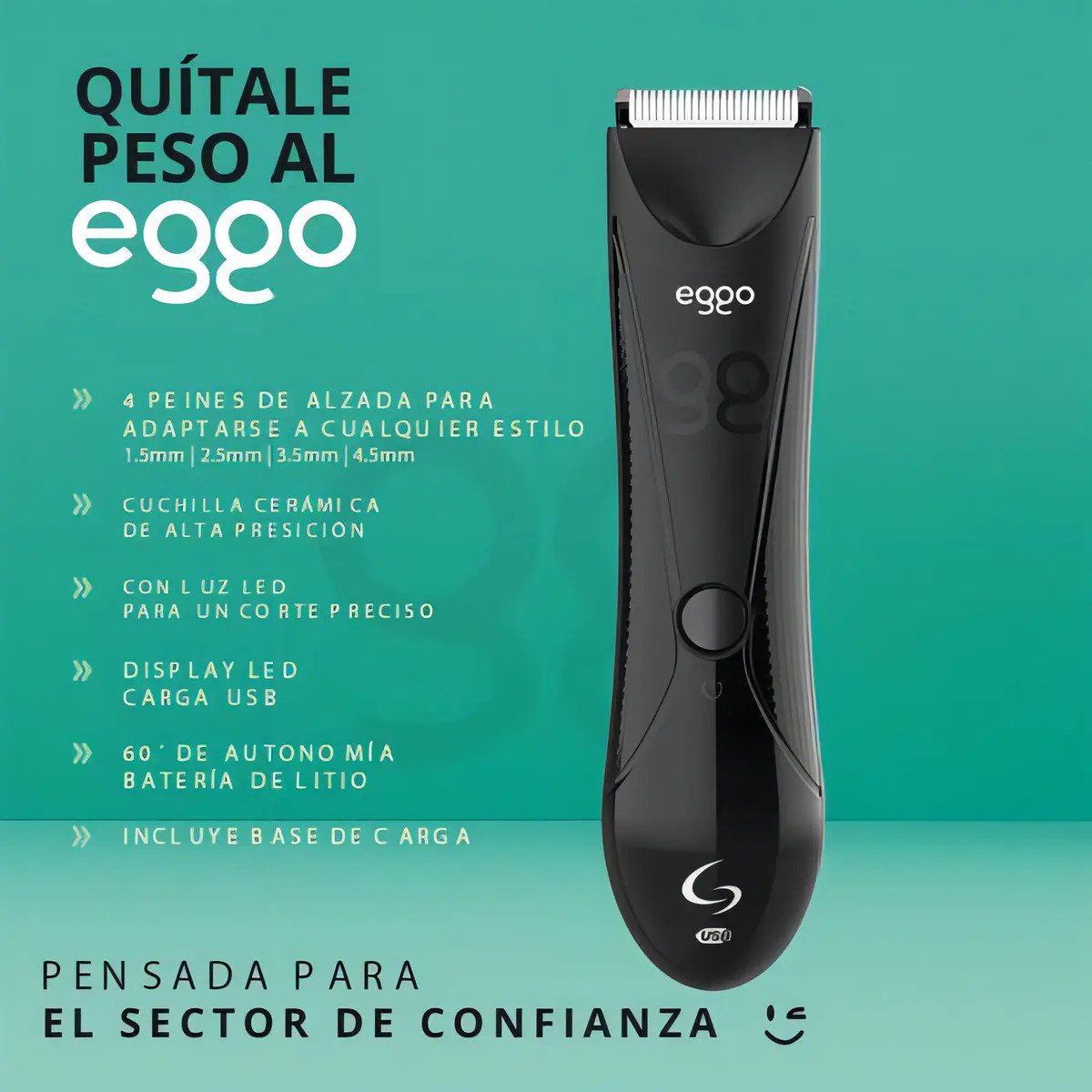Cortadora De Cabello Depiladora Corporal Gama Italy Gt Eggo - Para Zonas Intimas Negro - Imagen 3