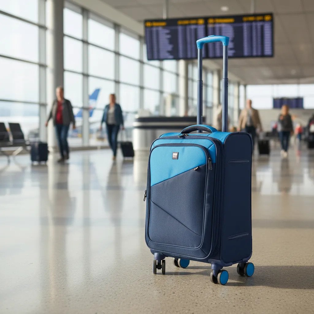 Valija 3425/20 Elf Carry On 55 Cm Gris-negro Azul-celeste Azul 3425/20 Liso Tela Azul Y Cel - Imagen 2