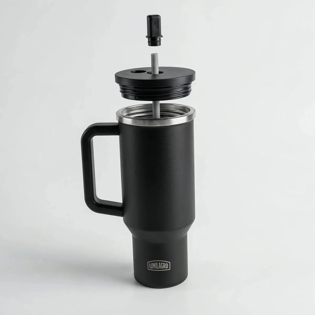 Vaso Térmico De Acero Inoxidable Lumilagro 880ml Negro Vaso Térmico - Imagen 4