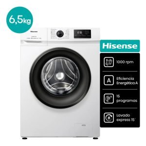 Lavarropas Hisense Wfmb6510wu Automático Carga Frontal 6.5kg 15 Programas Blanco