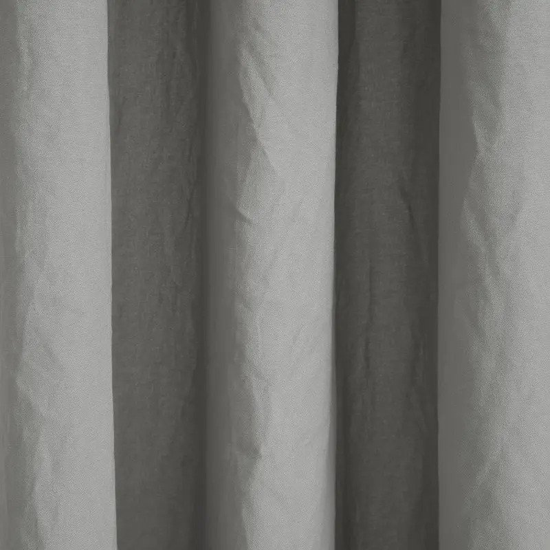 Cortina De Baño Prewashed Símil Tusor Premium 180x180 Cm Gris Oscuro Lisa Liso - Imagen 2