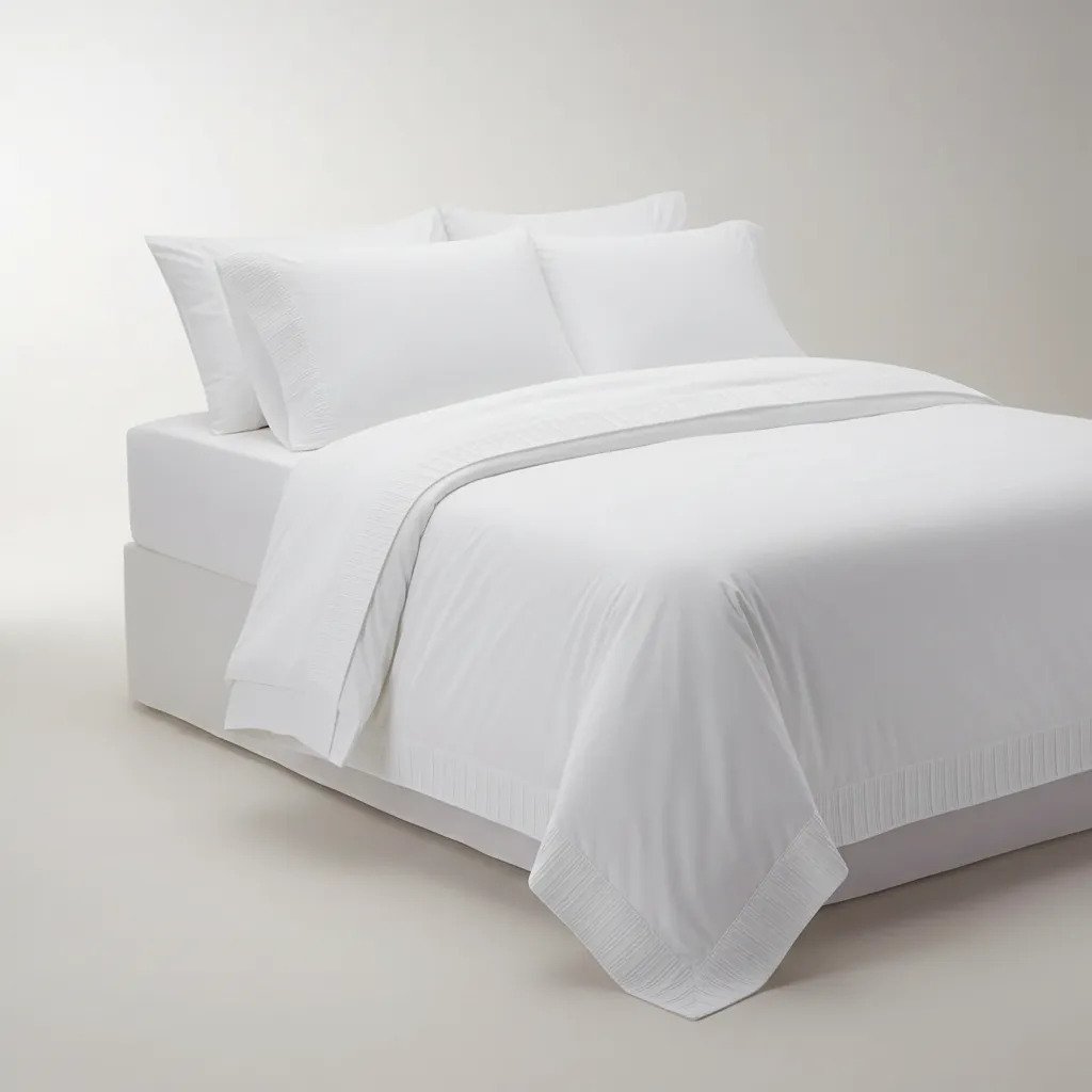 Juego De Sabanas King Tissu 600h Alcoyana Blanco Liso - Imagen 5