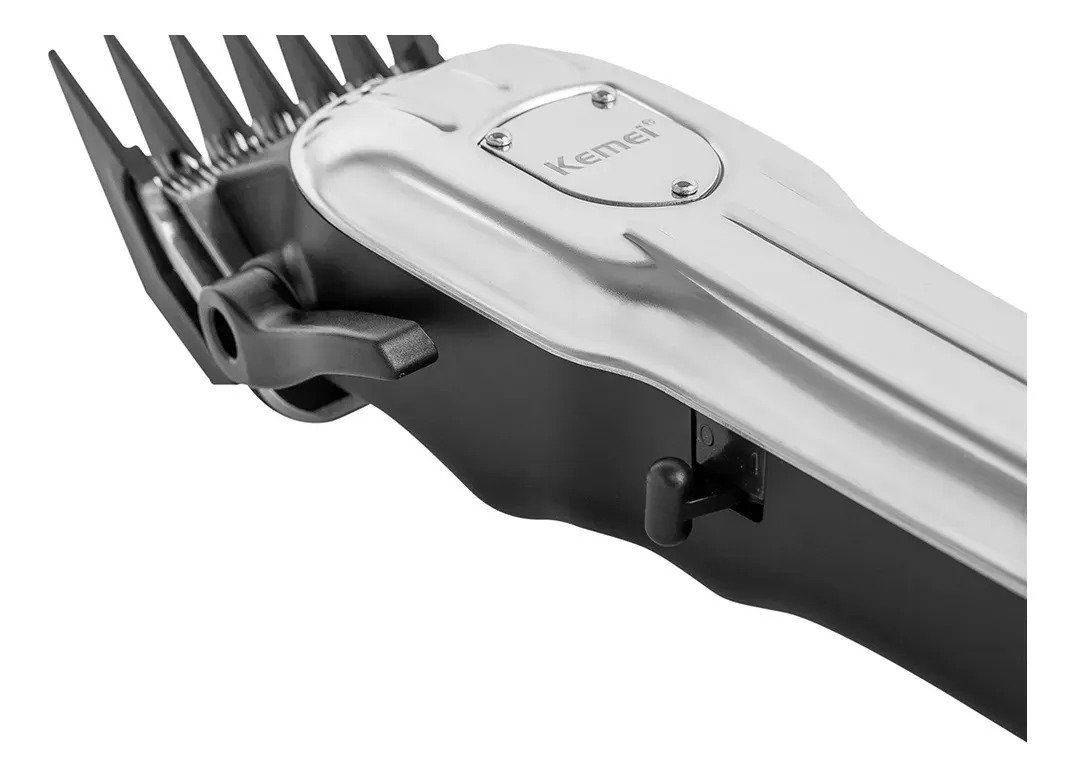 Cortadora De Pelo Kemei Km 1755 Premium Professional Barberia Inalambrica 6000 Rpm Plateado - Imagen 6
