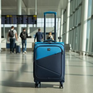 Valija Elf I3425/24 Negro Y Gris Azul Y Celeste Carro Alum
