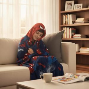 Frazada Manta Con Capucha Infantil Spiderman Piñata Spiderman 400 G Azul