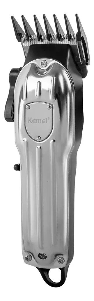 Cortadora De Pelo Kemei Km 1755 Premium Professional Barberia Inalambrica 6000 Rpm Plateado - Imagen 4
