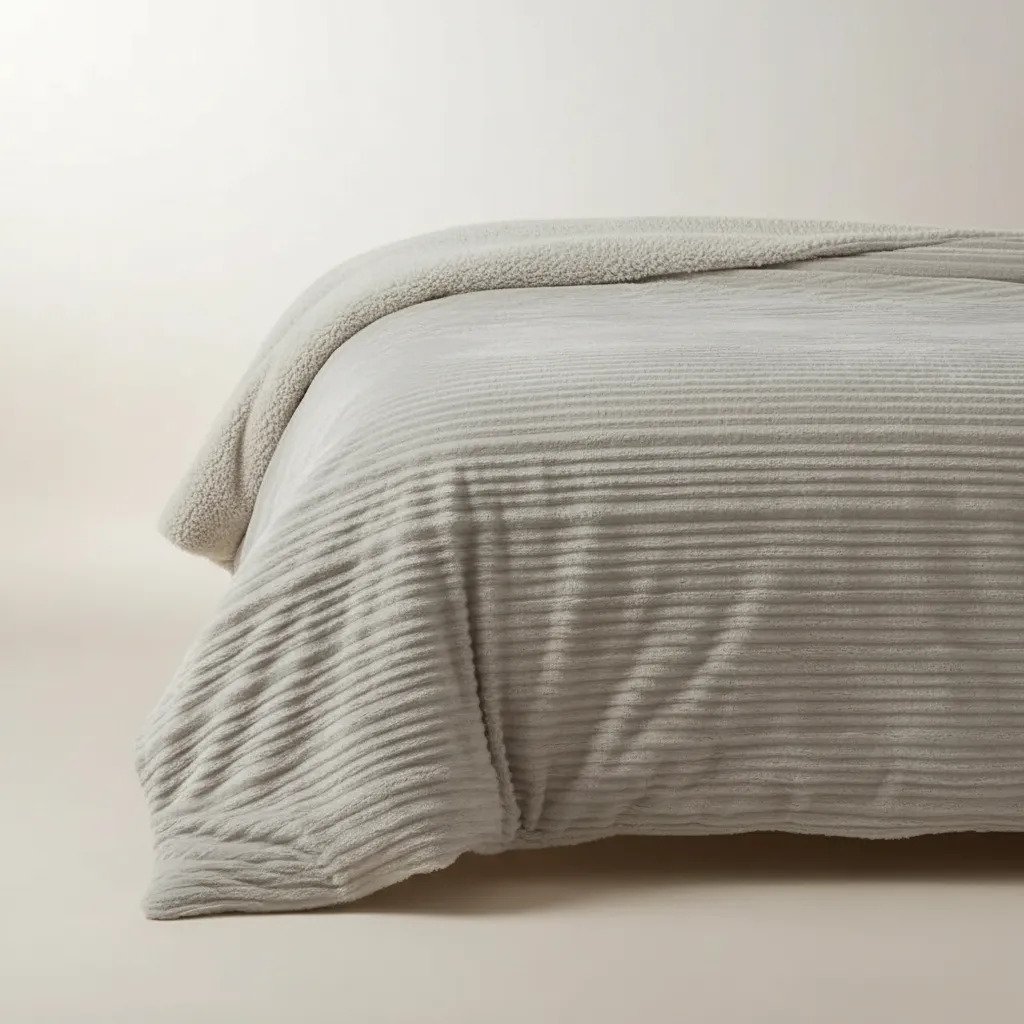 Acolchado Edredón Queen Niza Corderito 240x240cm Tiza Flannel