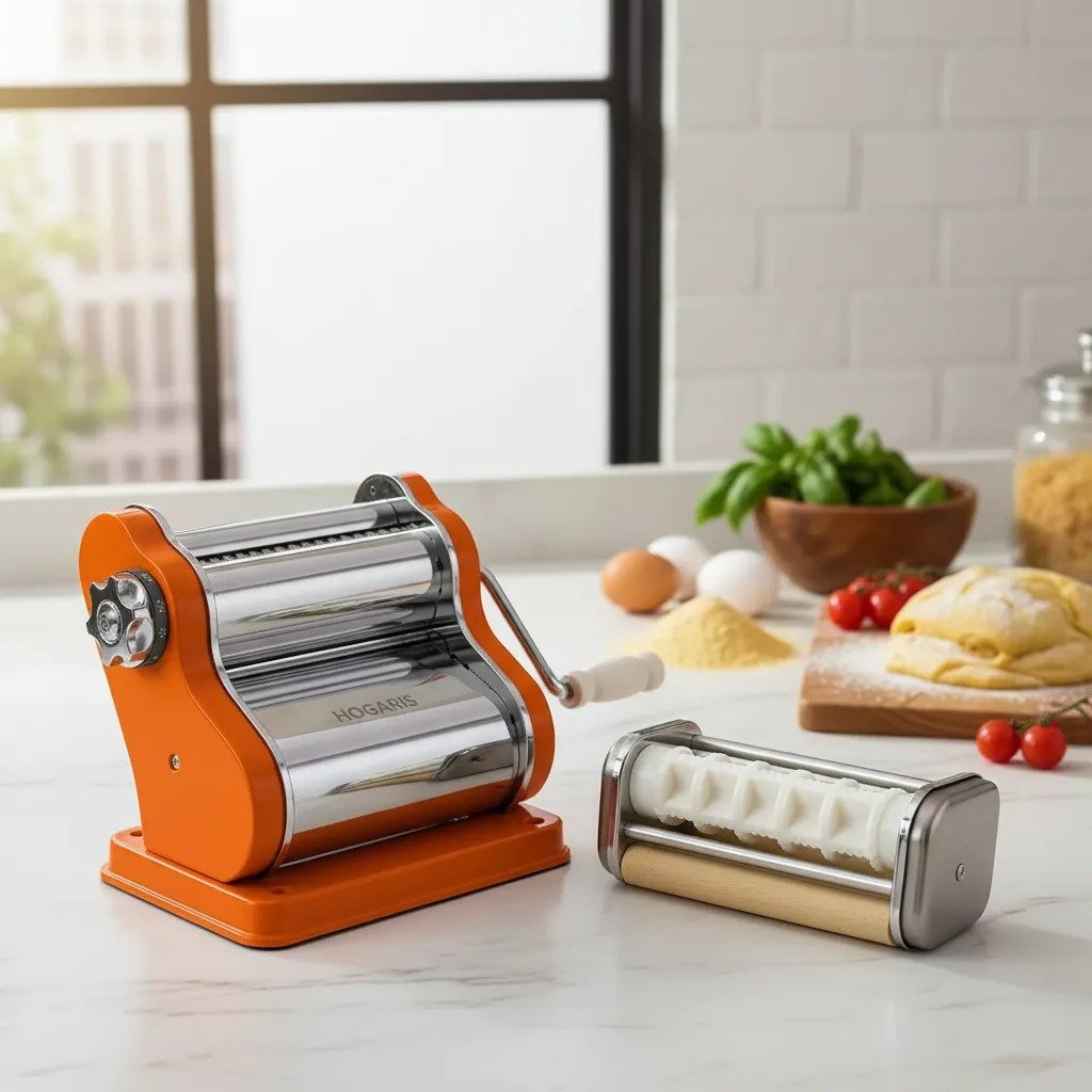 Fabricadora De Pastas Familiar + Raviolero Hogaris Patanova Naranja - Imagen 2