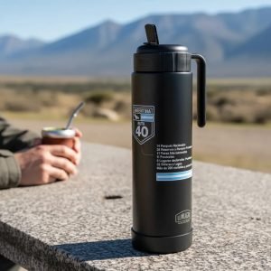 Termo Lumilagro Acero Inoxidable Pampa Ruta 40 1 Lts Negro