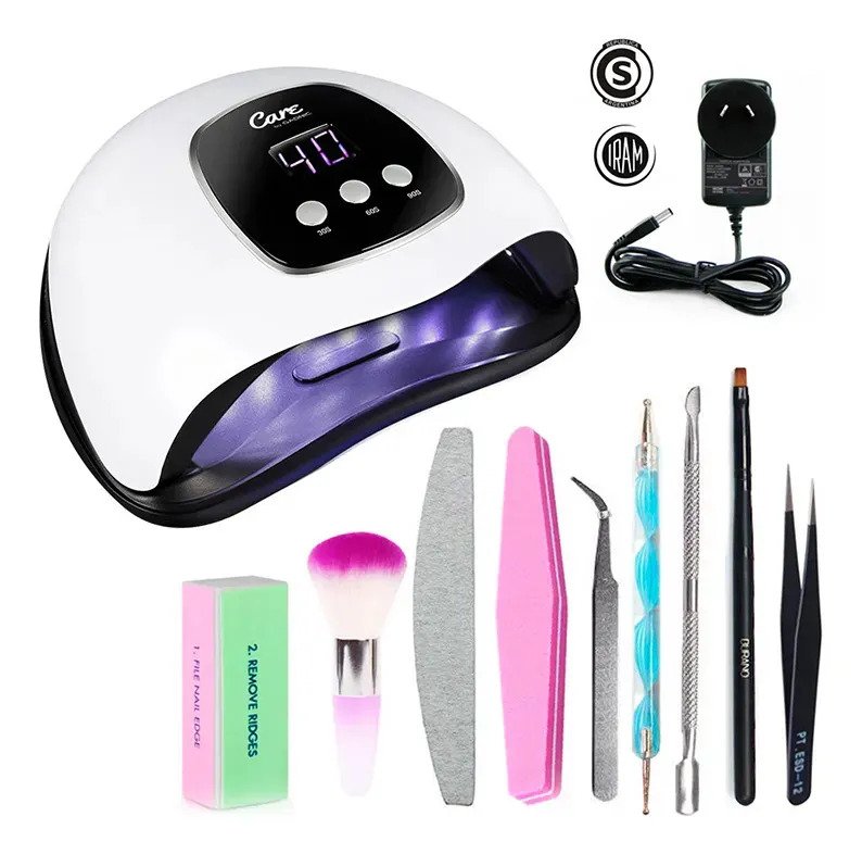 Cabina Para Uñas Care By Gadnic Lampara 24 Led Uv 18,8w Semipermanente Accesorios Temporizador Blanco - Imagen 7