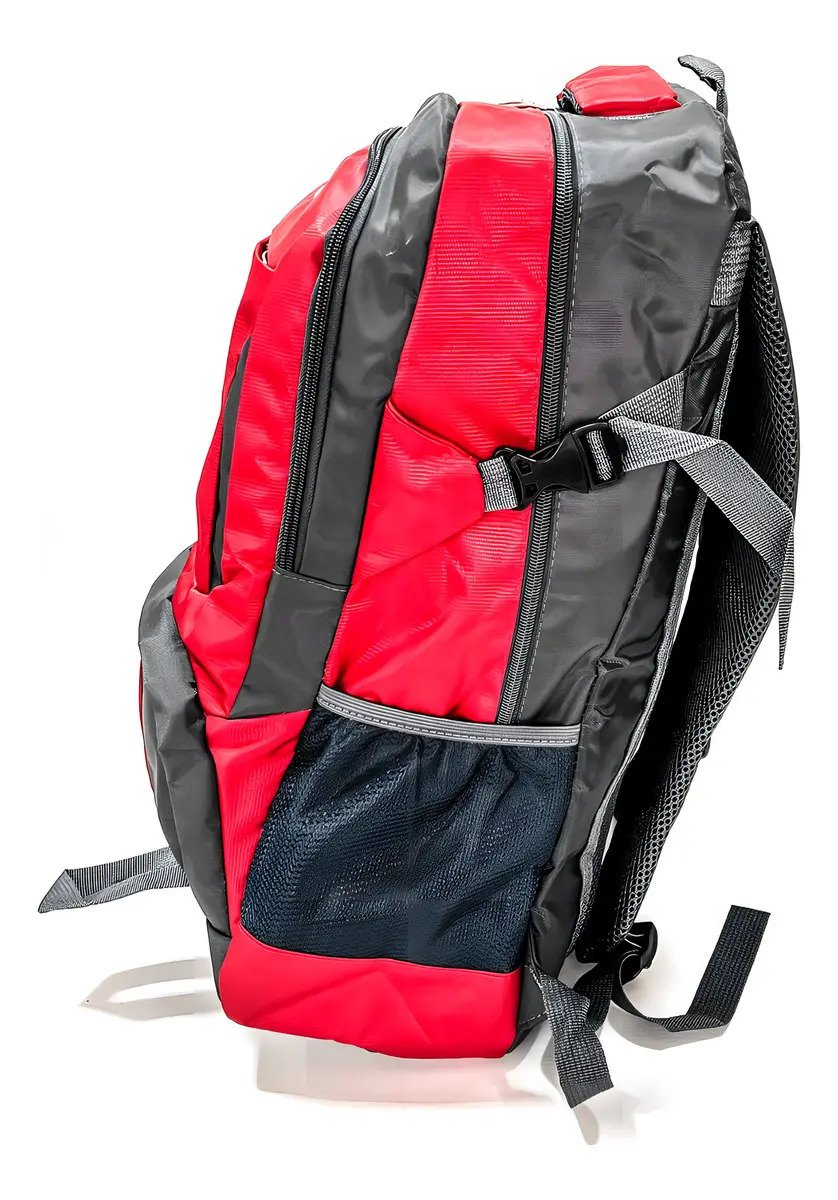 Mochila Camping Mochilero 60 Litros Viaje Mod12 - Impacto Color Rojo Liso - Imagen 3