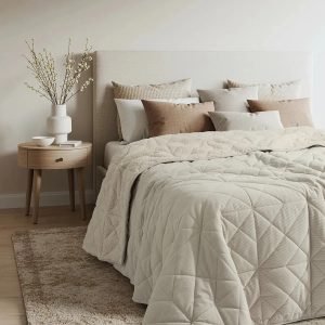 Edredón Palette Irlanda C/ Corderito Twin Size - 170x240cm Vison Suave Liso