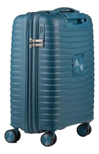 Valija Elf 9600/20 Cabina Polipropil 4 Ruedas360° Cerradura Azul Lisa - Imagen 4