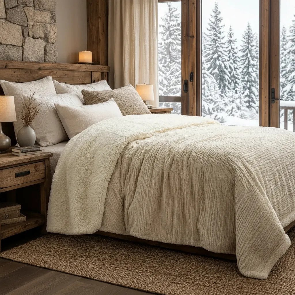 Edredon Acolchado Palette Noruega King Jacquard Corderito Natural Noruega Natural - Imagen 3