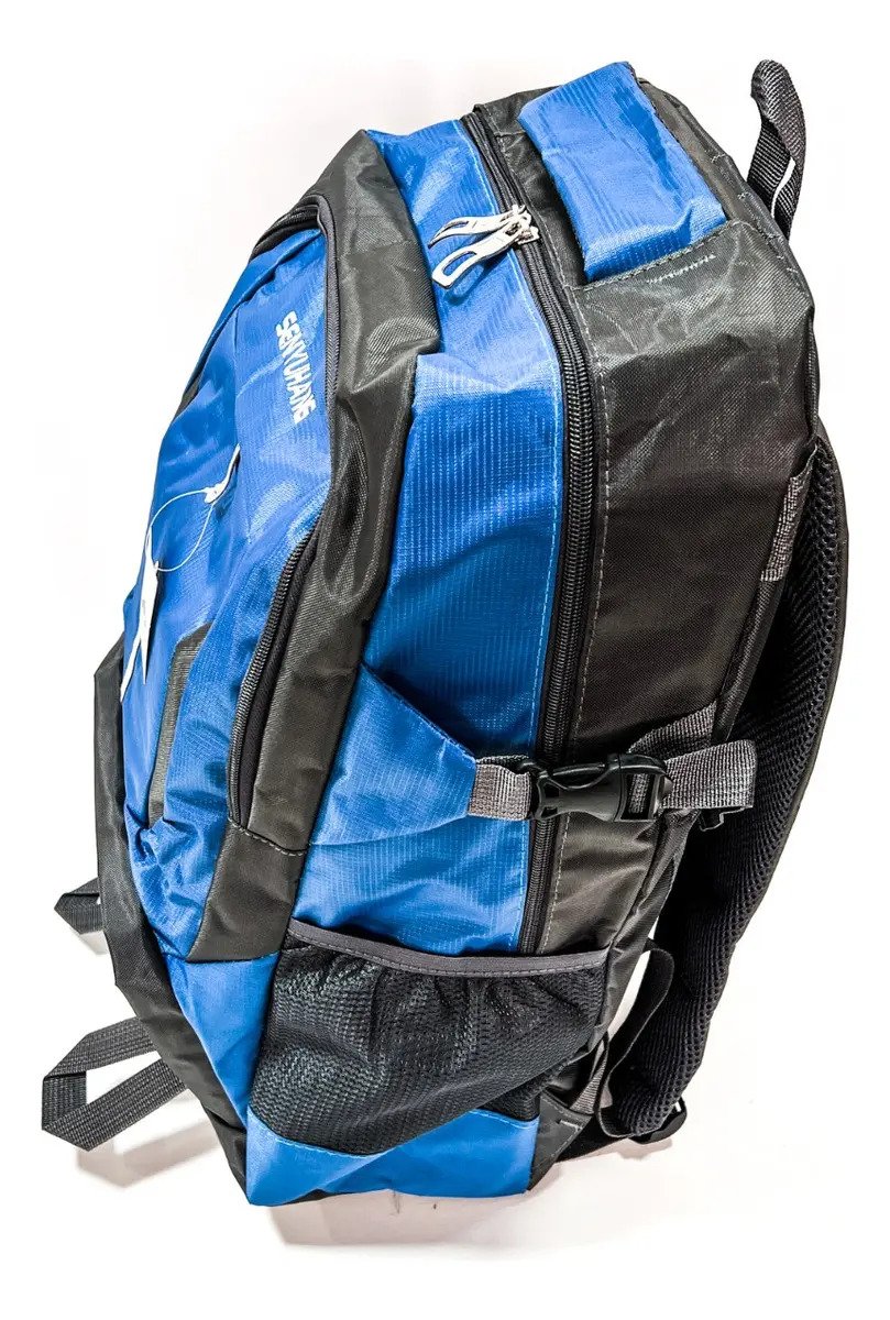 Mochila Camping Mochilero 60 Litros Viaje Mod12 - Impacto Color Azul Liso - Imagen 2