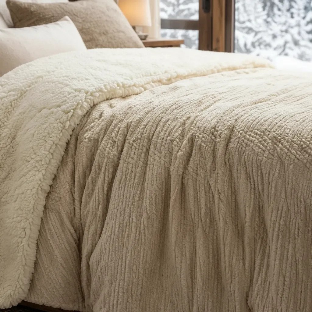 Edredon Acolchado Palette Noruega King Jacquard Corderito Natural Noruega Natural - Imagen 4