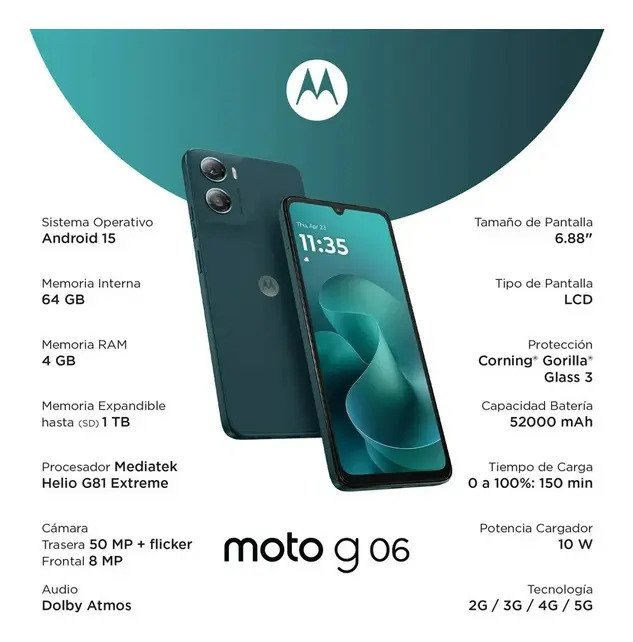 Moto G06 64gb Nfc Tapestry Azul - Imagen 3