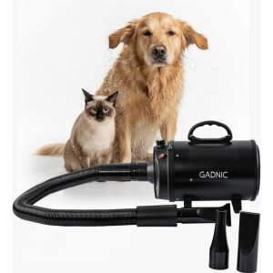 Turbina Secadora De Pelo Para Perros Gadnic Pd2000 2 Velocidades Boquillas Silencioso Manguera Flexible
