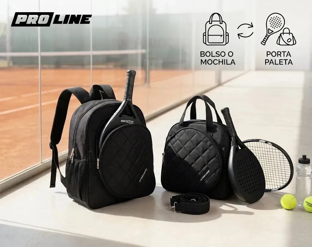 Bolso Mochila Porta Paleta Tenis Padel Correa Ajustable Proline Negro