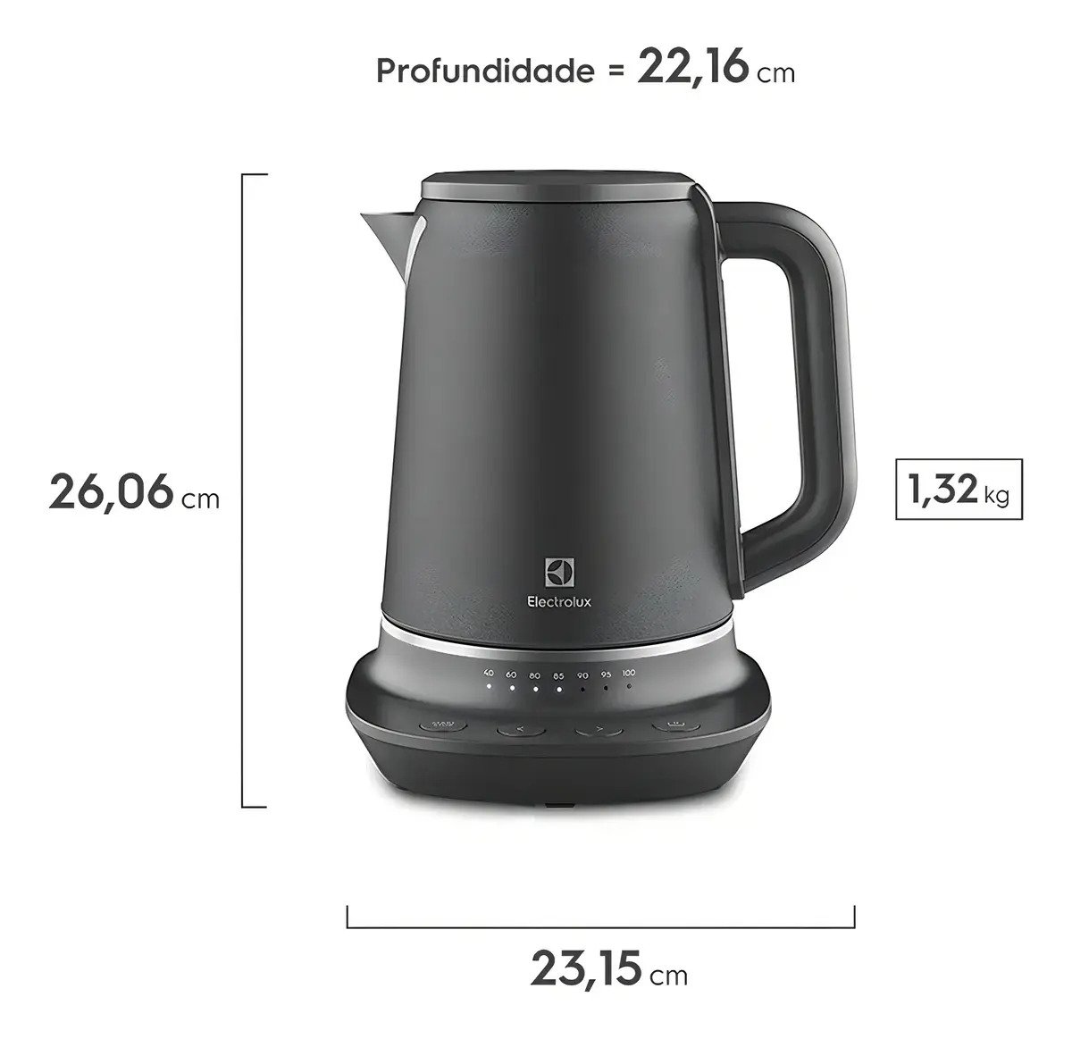 Pava Electrica Electrolux Expert Ekp70 1,7l Base 360 Color Negro - Imagen 3
