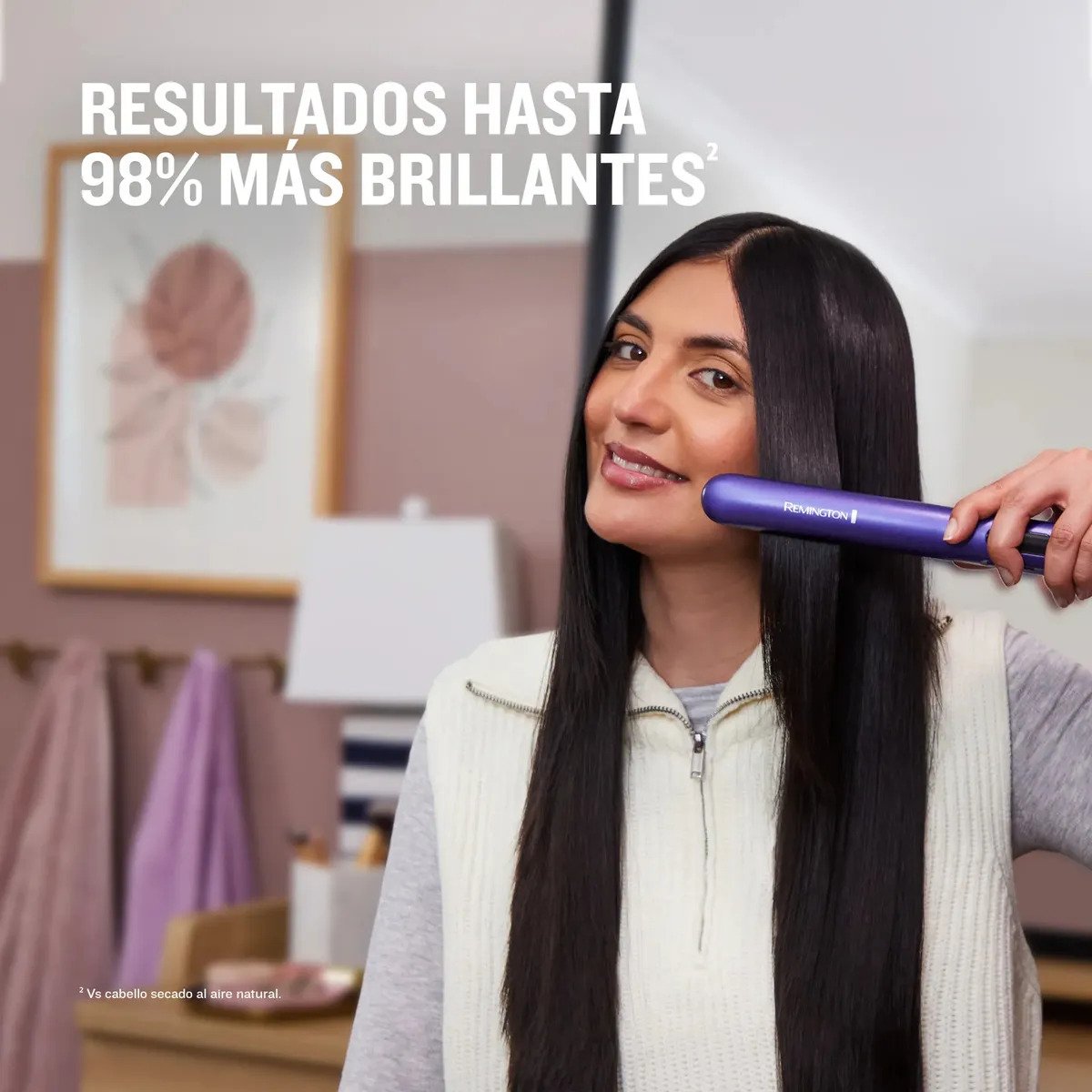 Planchita Alisadora De Pelo Remington Gloss S9350 Violeta - Imagen 5