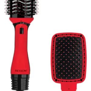 Cepillo Revlon One Step Dual Shine Volumizer Plus Dos Cabezales Iónico Rojo