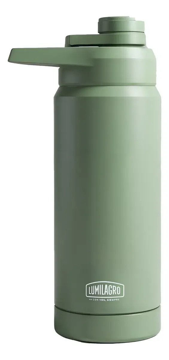 Botella Térmica Lumilagro Tapón Roscado Color Verde Musgo - Imagen 2