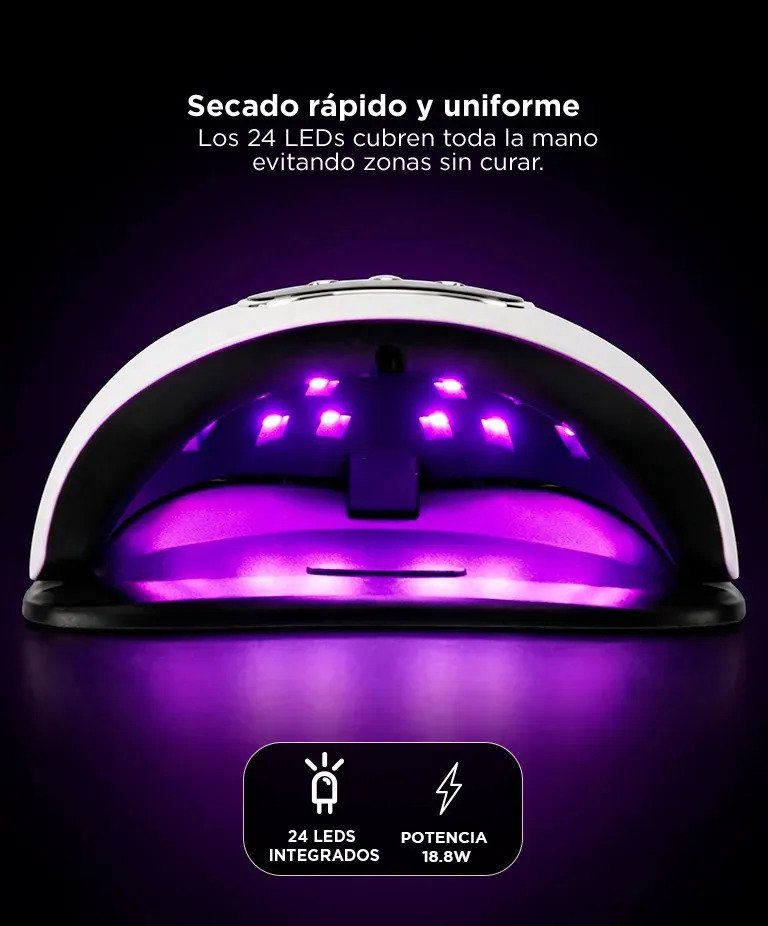 Cabina Para Uñas Care By Gadnic Lampara 24 Led Uv 18,8w Semipermanente Accesorios Temporizador Blanco - Imagen 3
