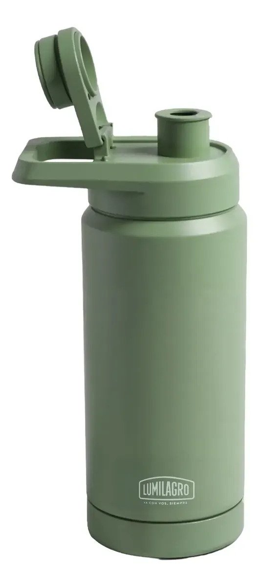 Botella Térmica Lumilagro Tapón Roscado Color Verde Musgo - Imagen 5